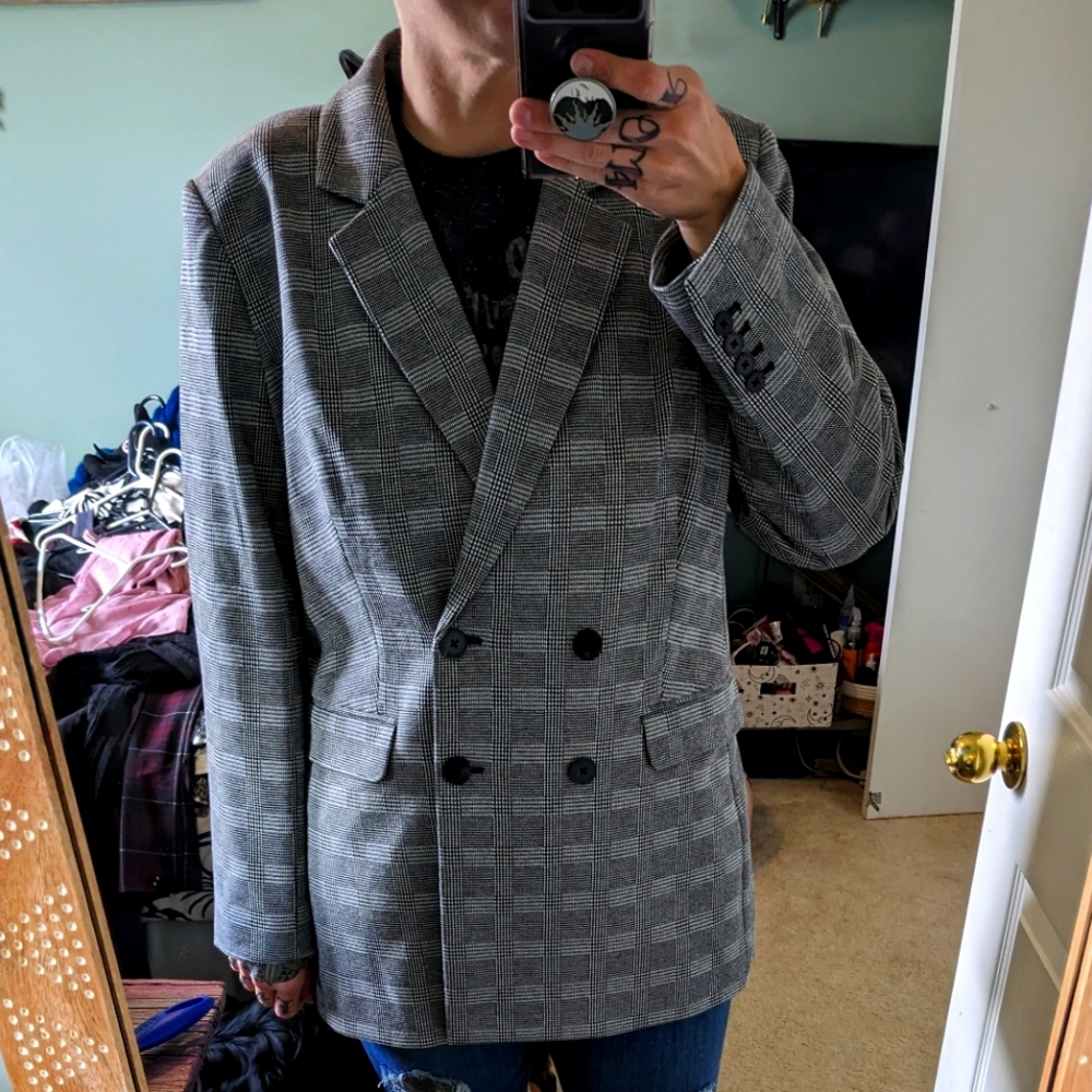 Express women's suit coat XL in plaid